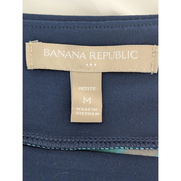 Banana Republic Dress Women's PM Multi Blue Color Block Abstract Art Sheath - Picture 3 of 13